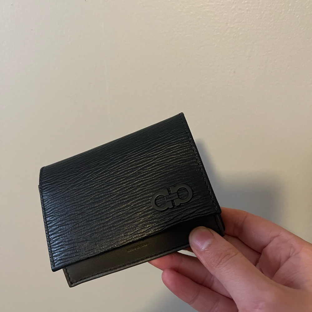 Salvatore Ferragamo Black Saffiano Revival Card Holder